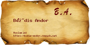 Bódis Andor névjegykártya