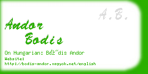 andor bodis business card